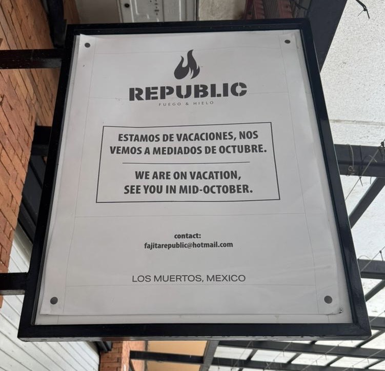 Closed for Vacations