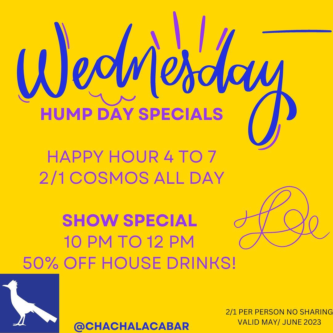 Wednesday Hump Day Specials