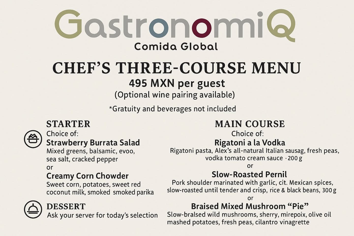 Chef’s Three-Course Menu