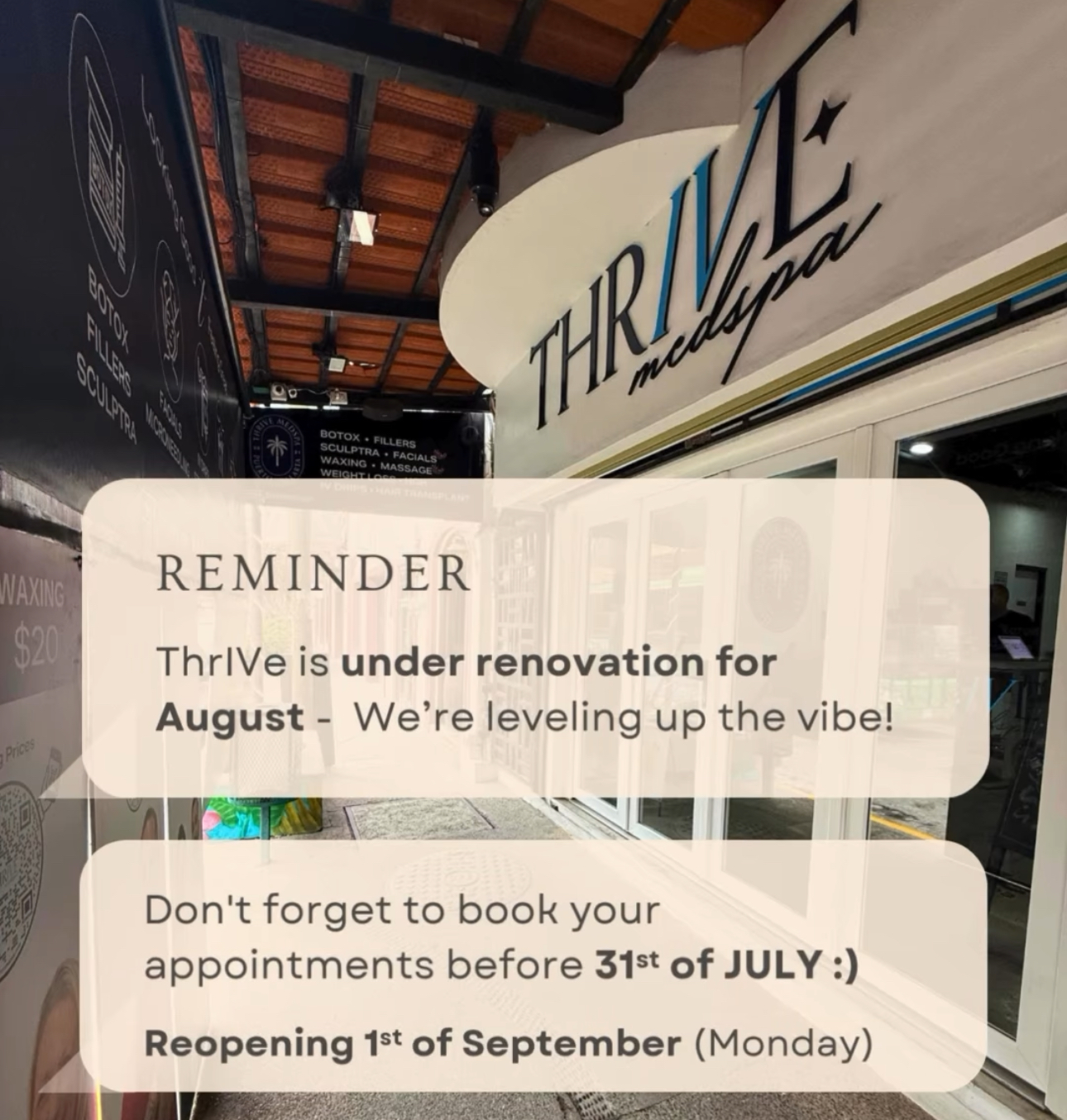 Closed for Renovations in August