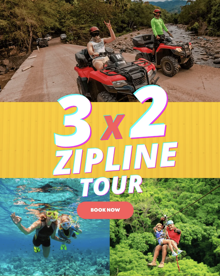 3 x 2 Get Free Zipline Tour