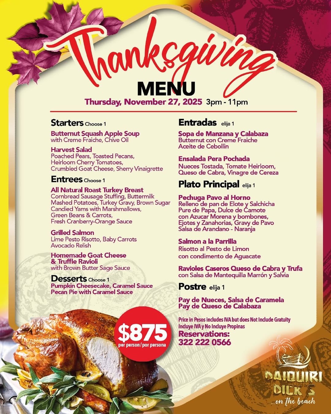 Thanksgiving Menu