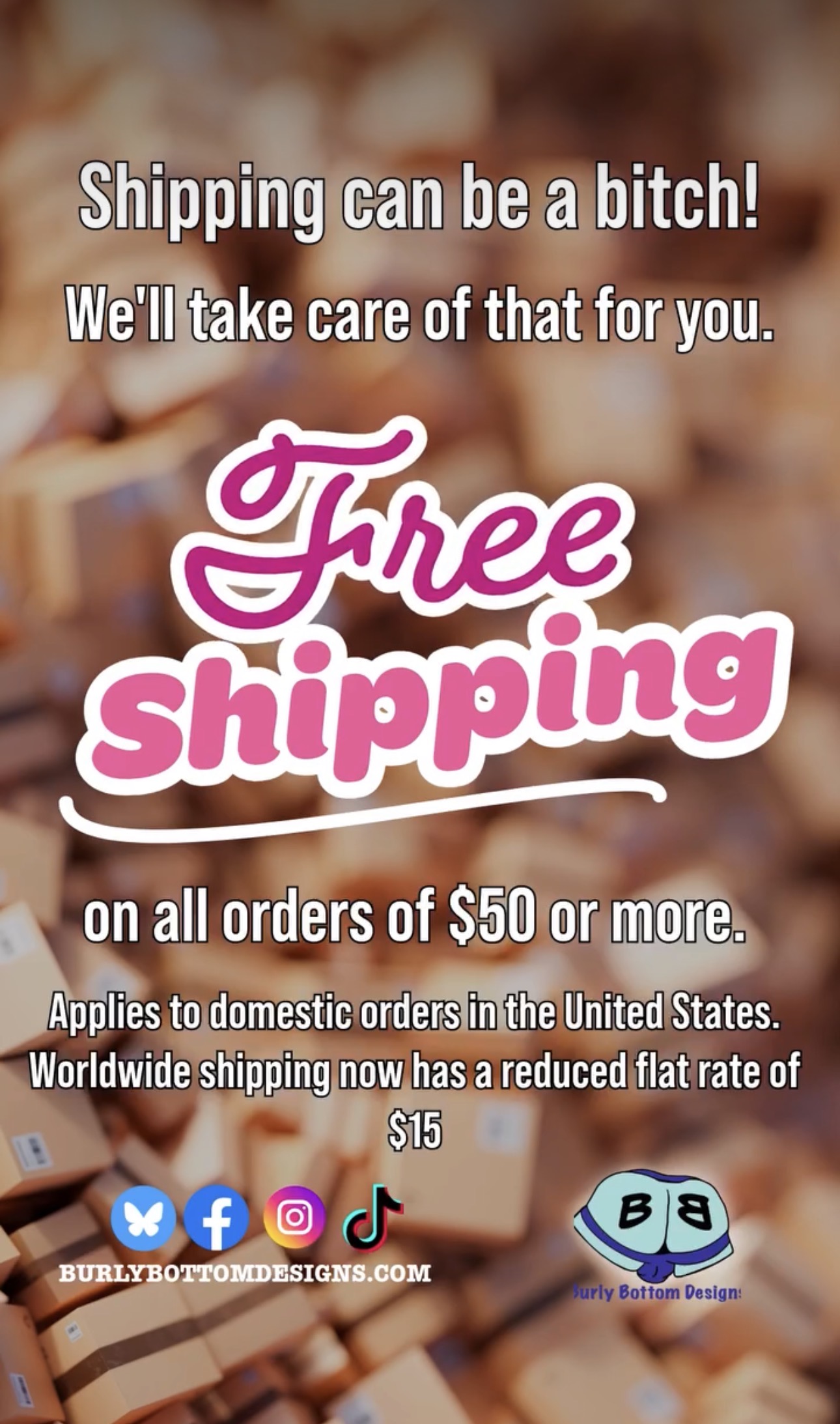 Free Shipping on all orders of $50 or more