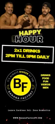 Banana Factory Happy Hour Drinks 2x1 Daily 2-9pm