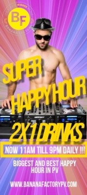 Banana Factory Super Happy Hour Now 11am - 9pm 2x1 Drinks